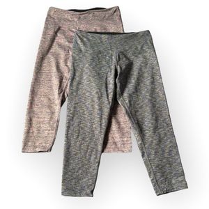 TWO pairs Tuff Athletics Cropped Legging Tights Size Small